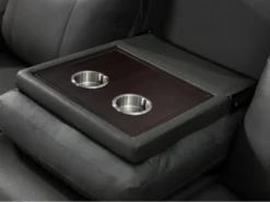 Canapé 3 Places Relax électrique En Cuir Avec Tablette KENNETH - Taupe -Canapé Soldes Boutique canape 392959