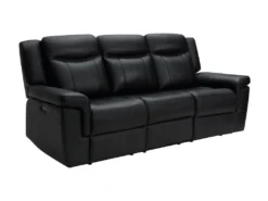 Canapé 3 Places Relax électrique En Cuir Avec Tablette KENNETH - Noir -Canapé Soldes Boutique canape 392999