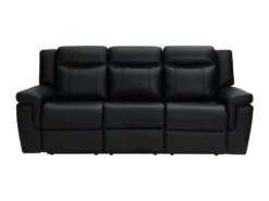 Canapé 3 Places Relax électrique En Cuir Avec Tablette KENNETH - Noir -Canapé Soldes Boutique canape 393003