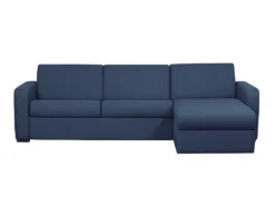 Canapé D'angle Convertible Express Et Réversible FLAVIEN En Tissu - Bleu