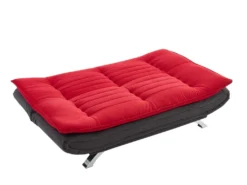 Canapé Convertible Clic-clac En Tissu DEMIDO III - Bicolore Rouge Et Anthracite -Canapé Soldes Boutique canape 399103