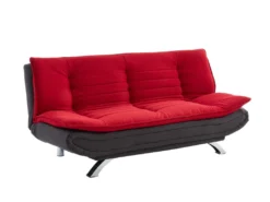 Canapé Convertible Clic-clac En Tissu DEMIDO III - Bicolore Rouge Et Anthracite -Canapé Soldes Boutique canape 399111