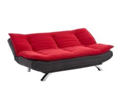 Canapé Convertible Clic-clac En Tissu DEMIDO III - Bicolore Rouge Et Anthracite -Canapé Soldes Boutique canape 399113