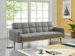 Canapé Convertible Clic-clac En Tissu GALATE - Gris Chiné -Canapé Soldes Boutique canape 399143