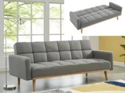 Canapé Convertible Clic-clac En Tissu GALATE - Gris Chiné -Canapé Soldes Boutique canape 399151