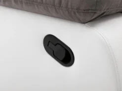 Canapé 2 Places Relax En Microfibre Et Simili TOLZANO - Gris Et Blanc -Canapé Soldes Boutique canape 399965