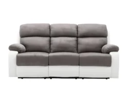 Canapé 3 Places Relax En Microfibre Et Simili TOLZANO - Gris Et Blanc 9 Canapé 3 Places Relax En Microfibre Et Simili TOLZANO - Gris Et Blanc -Canapé Soldes Boutique canape 399977