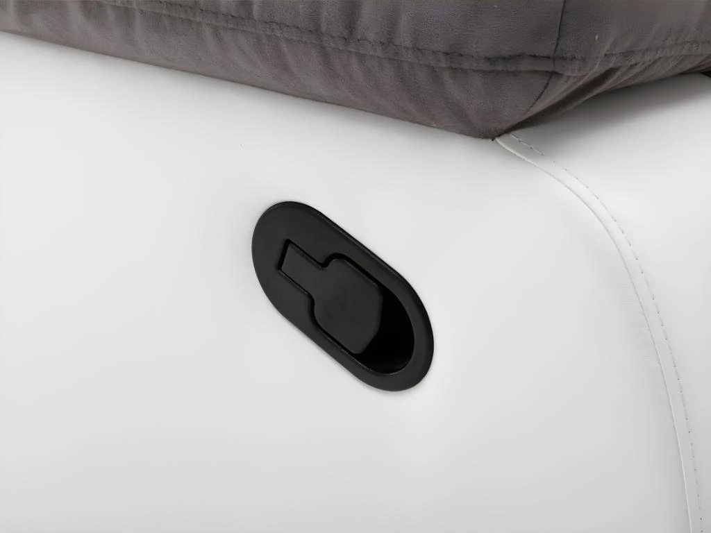 Canapé 3 Places Relax En Microfibre Et Simili TOLZANO - Gris Et Blanc 7 Canapé 3 Places Relax En Microfibre Et Simili TOLZANO - Gris Et Blanc – Image 7