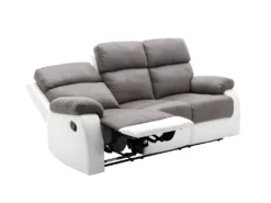 Canapé 3 Places Relax En Microfibre Et Simili TOLZANO - Gris Et Blanc 11 Canapé 3 Places Relax En Microfibre Et Simili TOLZANO - Gris Et Blanc -Canapé Soldes Boutique canape 399985