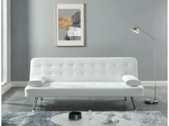 Canapé Convertible Clic-clac En Simili MICHELLE II - Blanc