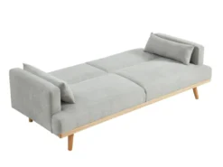 Canapé 3 Places Convertible Clic-clac En Tissu ESME - Gris Clair -Canapé Soldes Boutique canape 403389