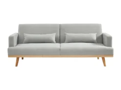 Canapé 3 Places Convertible Clic-clac En Tissu ESME - Gris Clair -Canapé Soldes Boutique canape 403395