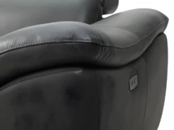 Canapé D'angle Relax électrique En Cuir RINETO - Anthracite - Angle Gauche -Canapé Soldes Boutique canape 404513