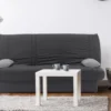 Canapé Convertible Clic-clac 100% Coton Avec Coffre De Rangement FARWEST II - Gris Foncé Coussins Gris Clair