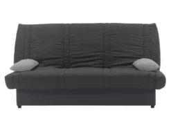 Canapé Convertible Clic-clac 100% Coton Avec Coffre De Rangement FARWEST II - Gris Foncé Coussins Gris Clair -Canapé Soldes Boutique canape 405045