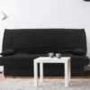 Canapé Convertible Clic-clac 100% Coton Avec Coffre De Rangement FARWEST II - Noir Coussins Noir