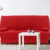 Canapé Convertible Clic-clac 100% Coton Avec Coffre De Rangement FARWEST II - Rouge