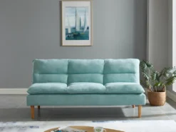 Canapé 3 Places Convertible Clic-clac En Tissu CHARLISE - Vert D'eau -Canapé Soldes Boutique canape 406753