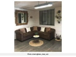 Canapé D'angle CHESTERFIELD En Microfibre Aspect Cuir Vieilli -Canapé Soldes Boutique canape 412599