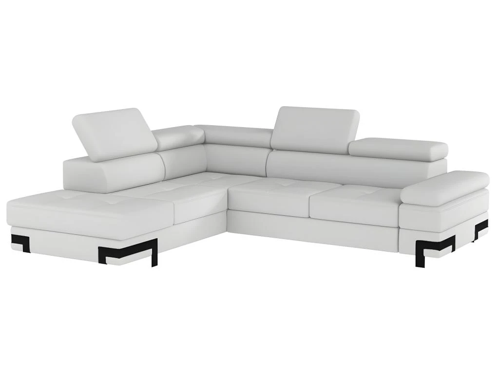Canapé D'angle Convertible En Simili DAMIEN II - Blanc - Angle Gauche 5 Canapé D'angle Convertible En Simili DAMIEN II - Blanc - Angle Gauche – Image 5