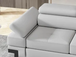 Canapé D'angle Convertible En Simili DAMIEN II - Blanc - Angle Droit -Canapé Soldes Boutique canape 420929