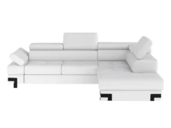 Canapé D'angle Convertible En Simili DAMIEN II - Blanc - Angle Droit -Canapé Soldes Boutique canape 420935