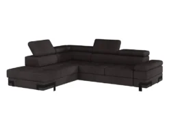 Canapé D'angle Convertible En Tissu DAMIEN II - Anthracite - Angle Gauche -Canapé Soldes Boutique canape 421375