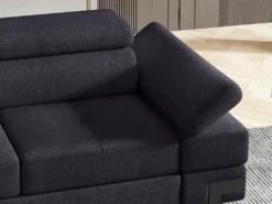 Canapé D'angle Convertible En Tissu DAMIEN II - Anthracite - Angle Gauche -Canapé Soldes Boutique canape 421379