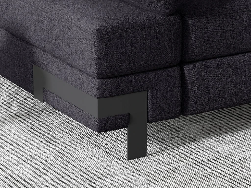 Canapé D'angle Convertible En Tissu DAMIEN II - Anthracite - Angle Droit 5 Canapé D'angle Convertible En Tissu DAMIEN II - Anthracite - Angle Droit – Image 5