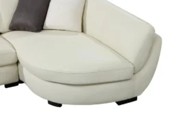 Canapé D'angle Cuir De Buffle 5 Places CAIPI - Ivoire - Angle Droit De Pascal Morabito -Canapé Soldes Boutique canape 425953