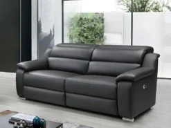 Canapé 3 Places Relax électrique En Cuir ARENA III - Noir