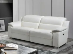 Canapé 3 Places Relax électrique En Cuir ARENA III - Ivoire
