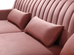 Canapé D'angle MEYREUIL En Velours - Vieux Rose - Angle Gauche -Canapé Soldes Boutique canape 448955