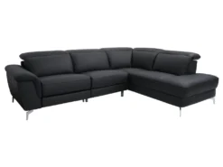 Canapé D'angle Relax électrique En Cuir OLBIA - Noir - Angle Droit -Canapé Soldes Boutique canape 450649