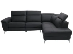 Canapé D'angle Relax électrique En Cuir OLBIA - Noir - Angle Droit -Canapé Soldes Boutique canape 450653