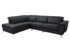 Canapé D'angle Relax électrique En Cuir OLBIA - Noir - Angle Gauche -Canapé Soldes Boutique canape 450667