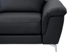 Canapé D'angle Relax électrique En Cuir OLBIA - Noir - Angle Gauche -Canapé Soldes Boutique canape 450673