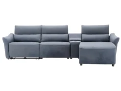 Canapé D'angle Relax électrique En Tissu EIVOR - Gris - Angle Droit -Canapé Soldes Boutique canape 451681