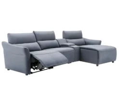 Canapé D'angle Relax électrique En Tissu EIVOR - Gris - Angle Droit -Canapé Soldes Boutique canape 451685