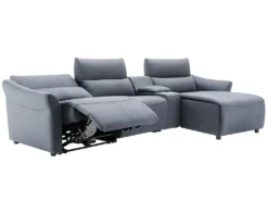 Canapé D'angle Relax électrique En Tissu EIVOR - Gris - Angle Droit -Canapé Soldes Boutique canape 451687