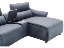 Canapé D'angle Relax électrique En Tissu EIVOR - Gris - Angle Droit -Canapé Soldes Boutique canape 451691