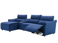 Canapé D'angle Relax électrique En Tissu EIVOR - Bleu - Angle Gauche -Canapé Soldes Boutique canape 451697