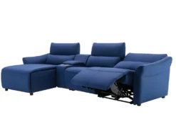 Canapé D'angle Relax électrique En Tissu EIVOR - Bleu - Angle Gauche -Canapé Soldes Boutique canape 451699