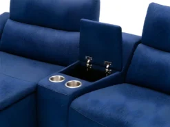 Canapé D'angle Relax électrique En Tissu EIVOR - Bleu - Angle Gauche -Canapé Soldes Boutique canape 451701