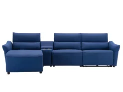 Canapé D'angle Relax électrique En Tissu EIVOR - Bleu - Angle Gauche -Canapé Soldes Boutique canape 451711