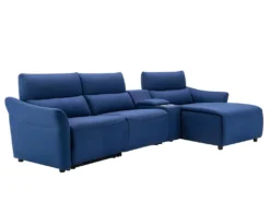 Canapé D'angle Relax électrique En Tissu EIVOR - Bleu - Angle Droit -Canapé Soldes Boutique canape 451715
