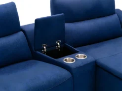 Canapé D'angle Relax électrique En Tissu EIVOR - Bleu - Angle Droit -Canapé Soldes Boutique canape 451721