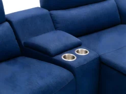 Canapé D'angle Relax électrique En Tissu EIVOR - Bleu - Angle Droit -Canapé Soldes Boutique canape 451723