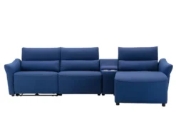 Canapé D'angle Relax électrique En Tissu EIVOR - Bleu - Angle Droit -Canapé Soldes Boutique canape 451731
