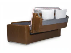 Canapé 3 Places Convertible Express 100% Cuir De Buffle Vintage Caramel Matelas 14cm DELECTEA II -Canapé Soldes Boutique canape 474087